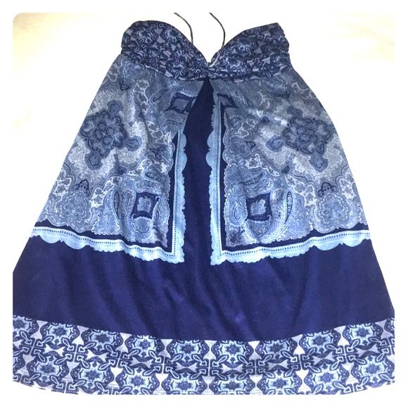 MNG by Mango Scarf Print Halter Dress - Picture 1 of 3